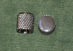 Late 50's Flat Top Heavy Knurled Knobs, set of 2 