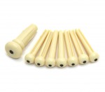 Fender Acoustic Bridge Pins, creme/w black dots.