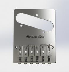 Hipshot 6 saddle stainless tele bridge, 4 hole (44100-46) ― Guitar-Supply.ru